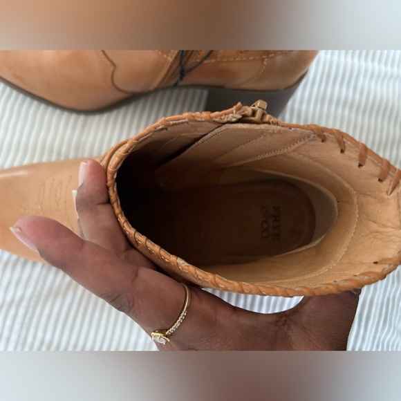 Frye and Co. Palma Stacked Heel Boots Booties Caramel Tan Western Women’s 11 - Picture 8 of 11